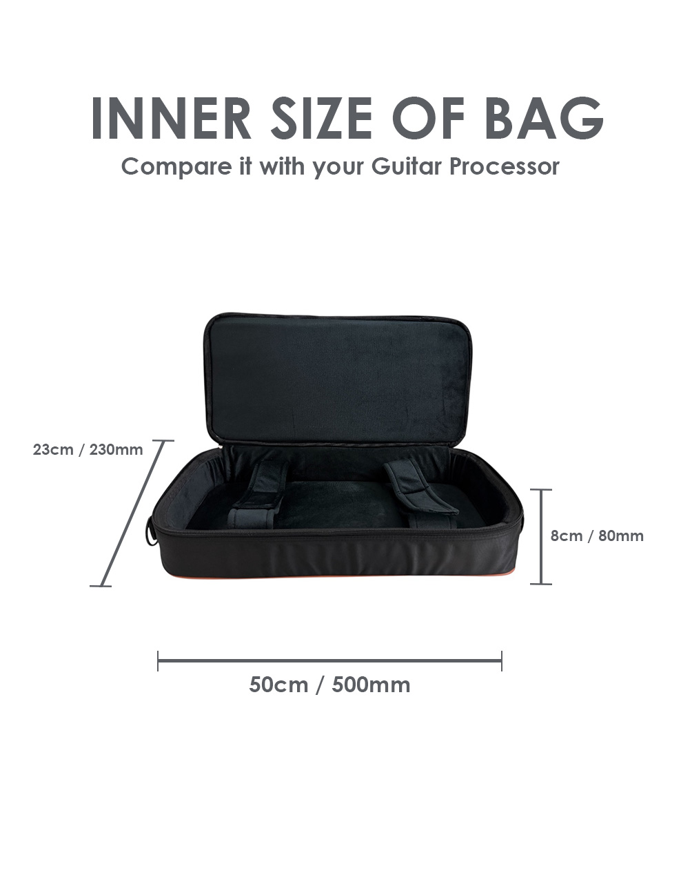 Olive OL-GX100 Professional Guitar Processor Bag for GX-100 and more, 15mm padding, Storage for Accessories, Water Repellent Fabric